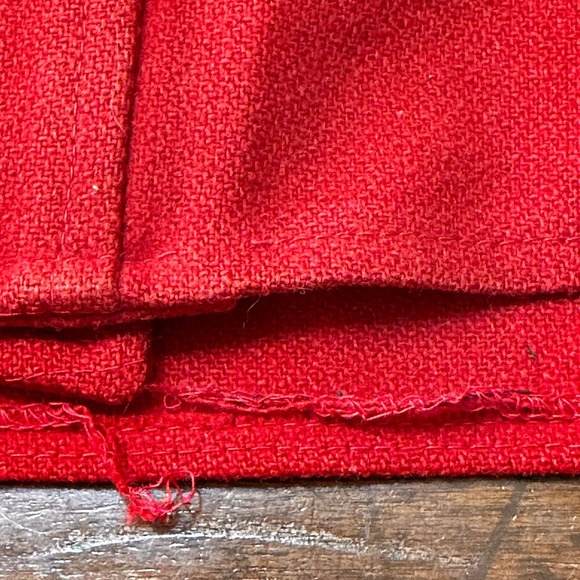 CHAPS Vintage Red Wool Hunting Shirt Suede Shoulder Elbow Patches Men SZ44R RARE - Picture 8 of 13